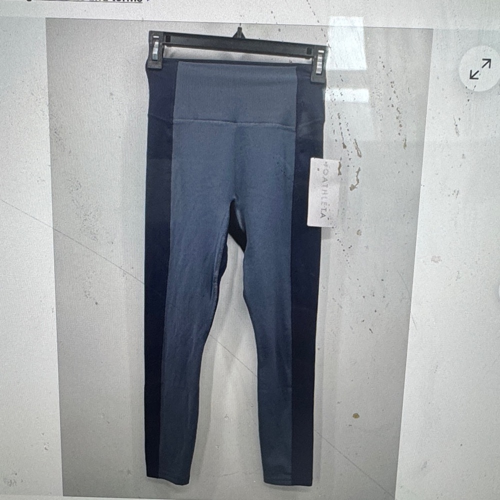 Athleta Colorblock 7/8 Tights in Navy and Slate Gray